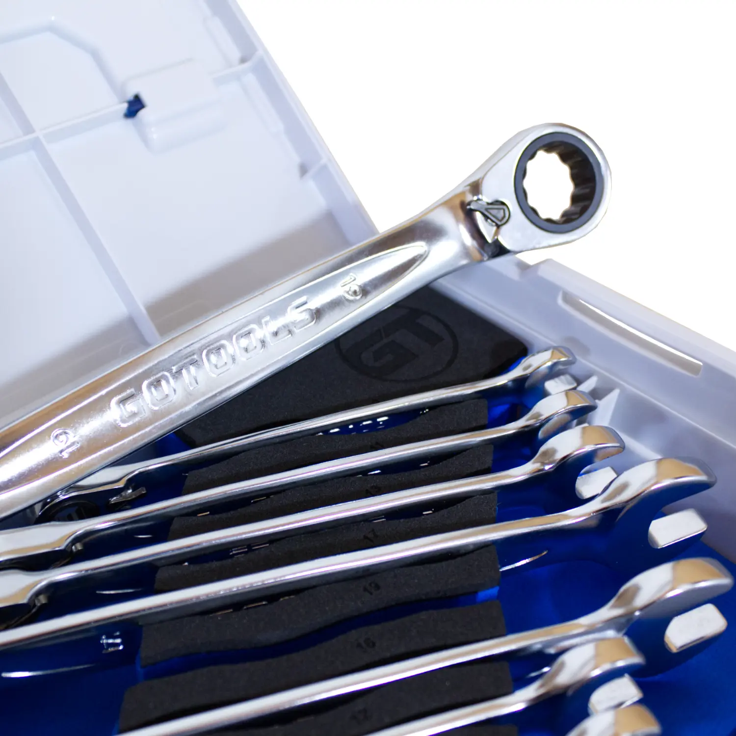 Produktfoto 1 von GOTOOLS GT81553, Ratschen-Ringschlüssel-Set 13-tlg. 8-19mm umschaltbar