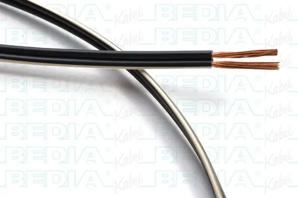 Produktfoto 1 von BEDIA 2039390009, PVC-Zwillingsleitung mit dünnwandiger Isolierung FLRYZ 2 x 0.50 mm² bk / bk-wh