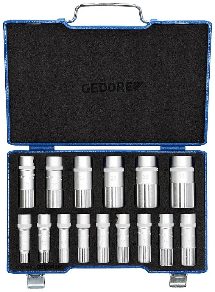 Produktfoto 1 von Gedore Steckschlüsselsatz metrisch 1/2" (12.5 mm) 15teilig 2190214