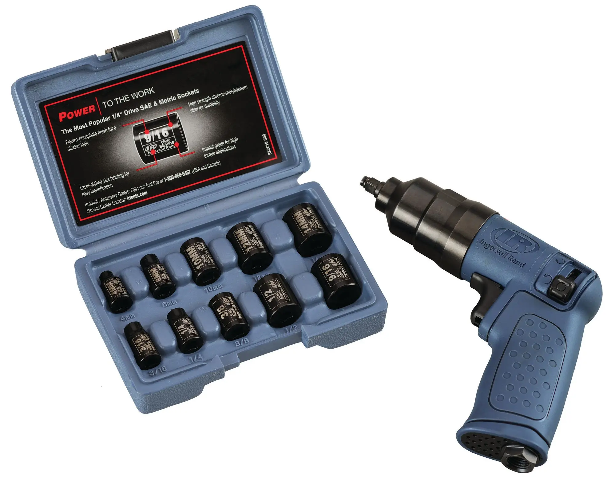 Produktfoto 1 von Ingersoll 2101KA, Rand Druckluft Ratsche-Set 2101KA, 1/4 Zoll+Steckschlüsselsatz