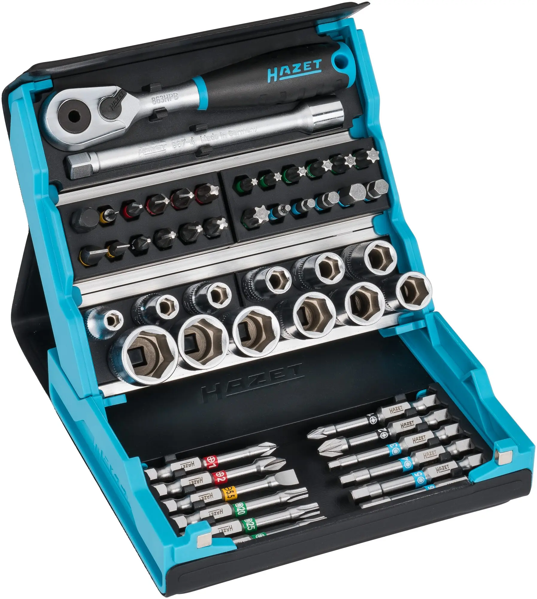 Produktfoto 1 von Hazet 2200SC-2, SmartCase Bit-Set 50teilig (Hex, PH, PZ, Sl, T)