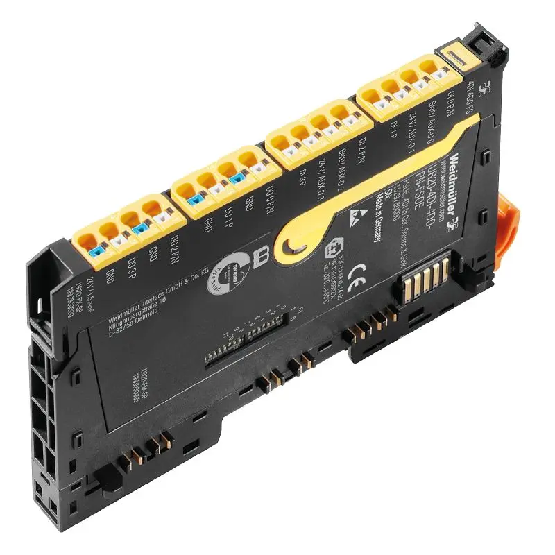 Produktfoto 1 von WEIDMÜLLER UR20-4DI-4DO-PN-FSOE-V2, Remote-IO-Modul, IP20, Safety