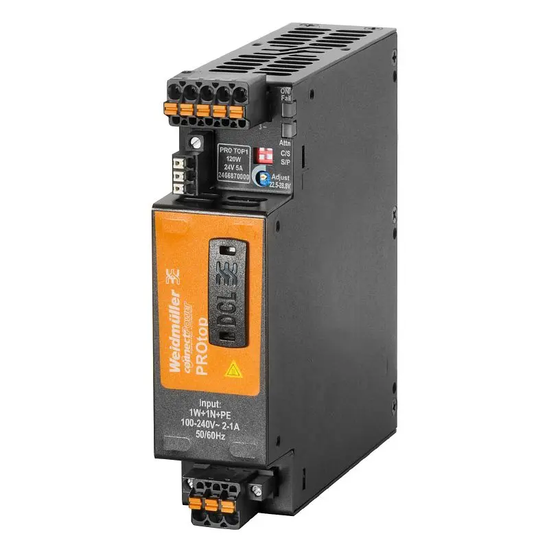 Produktfoto 1 von Weidmüller PRO TOP1 120W 24V 5A, Stromversorgung, Schaltnetzgerät, 24 V