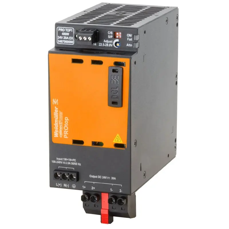 Produktfoto 1 von WEIDMÜLLER PRO TOP1 480W 24V 20A EX, Stromversorgung, Schaltnetzgerät, 24 V