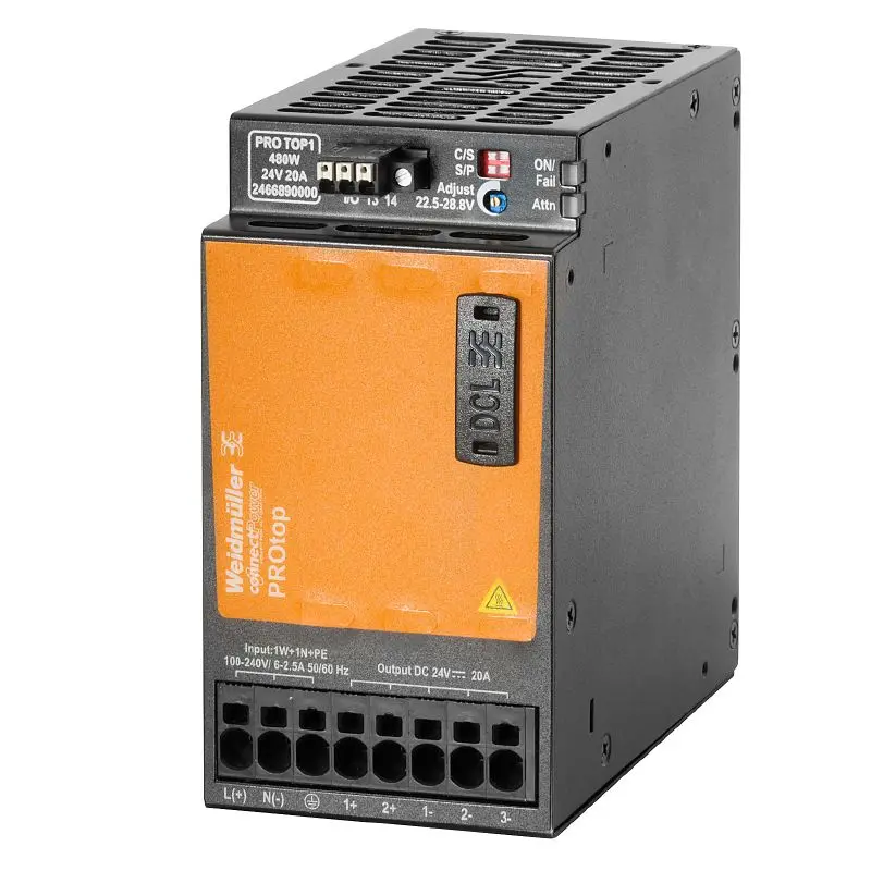 Produktfoto 1 von WEIDMÜLLER PRO TOP1 480W 48V 10A, Stromversorgung, Schaltnetzgerät, 48 V