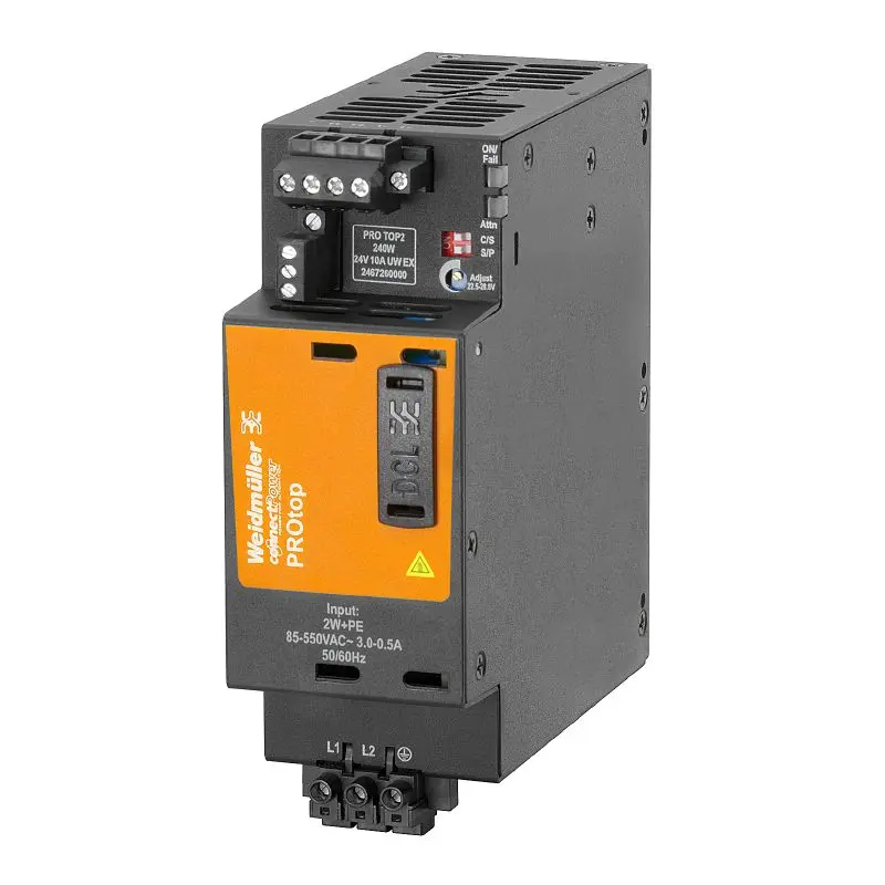 Produktfoto 1 von WEIDMÜLLER PRO TOP2 240W 24V 10A UW EX, Stromversorgung, Schaltnetzgerät, 24 V