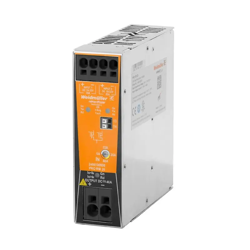 Produktfoto 1 von WEIDMÜLLER PRO RM 20, Redundanzmodul, 24 V DC, P/n: 2486100000