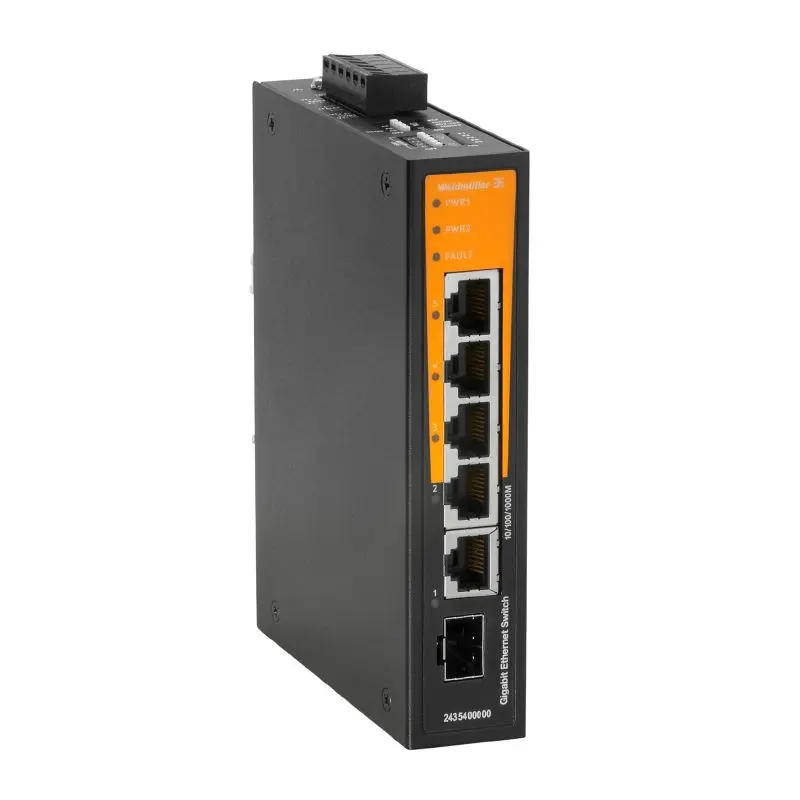 Produktfoto 1 von WEIDMÜLLER IE-SW-BL05T-4GT-1GS, Netzwerk Switch, unmanaged, P/n: 2435410000