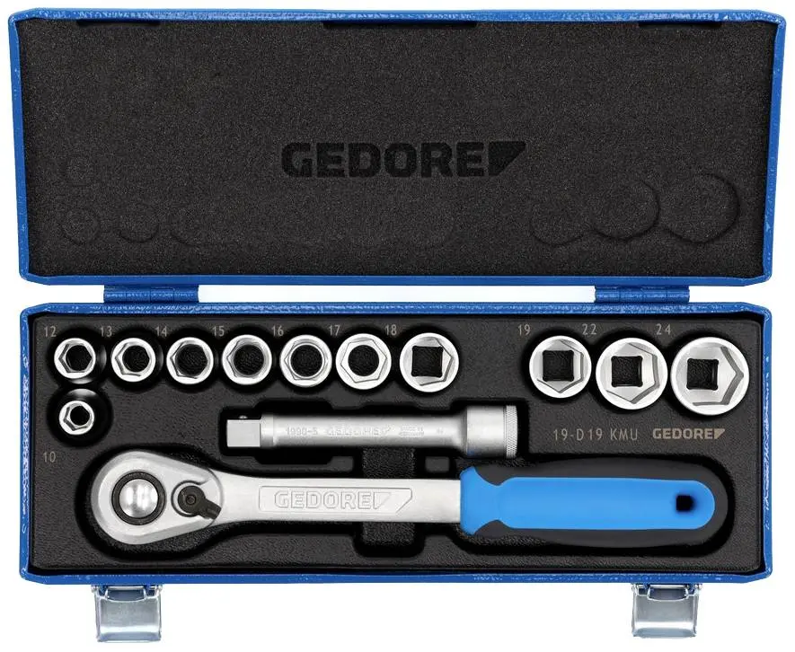 Produktfoto 1 von Gedore Steckschlüsselsatz metrisch 1/2" (12.5 mm) 13teilig 2545810