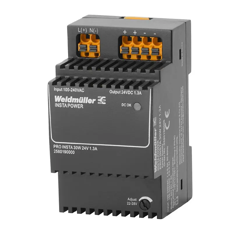 Produktfoto 1 von WEIDMÜLLER PRO INSTA 30W 24V 1.3A, Stromversorgung, Schaltnetzgerät, 24 V