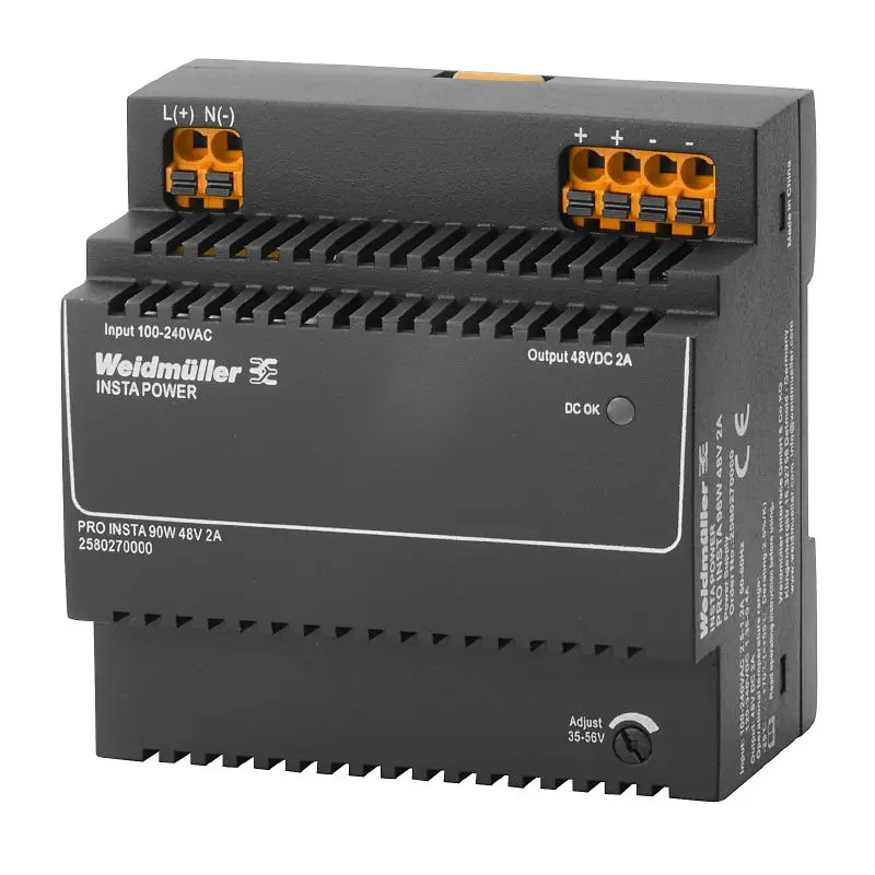 Produktfoto 1 von WEIDMÜLLER PRO INSTA 96W 48V 2A, Stromversorgung, Schaltnetzgerät, 48 V