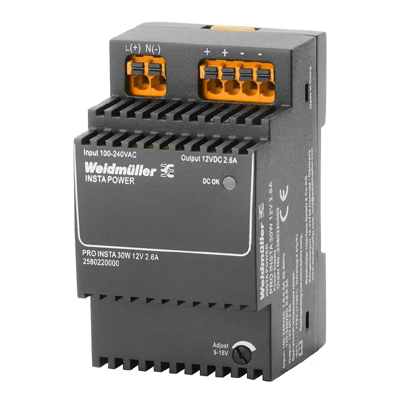 Produktfoto 1 von WEIDMÜLLER PRO INSTA 30W 12V 2.6A, Stromversorgung, Schaltnetzgerät, 12 V