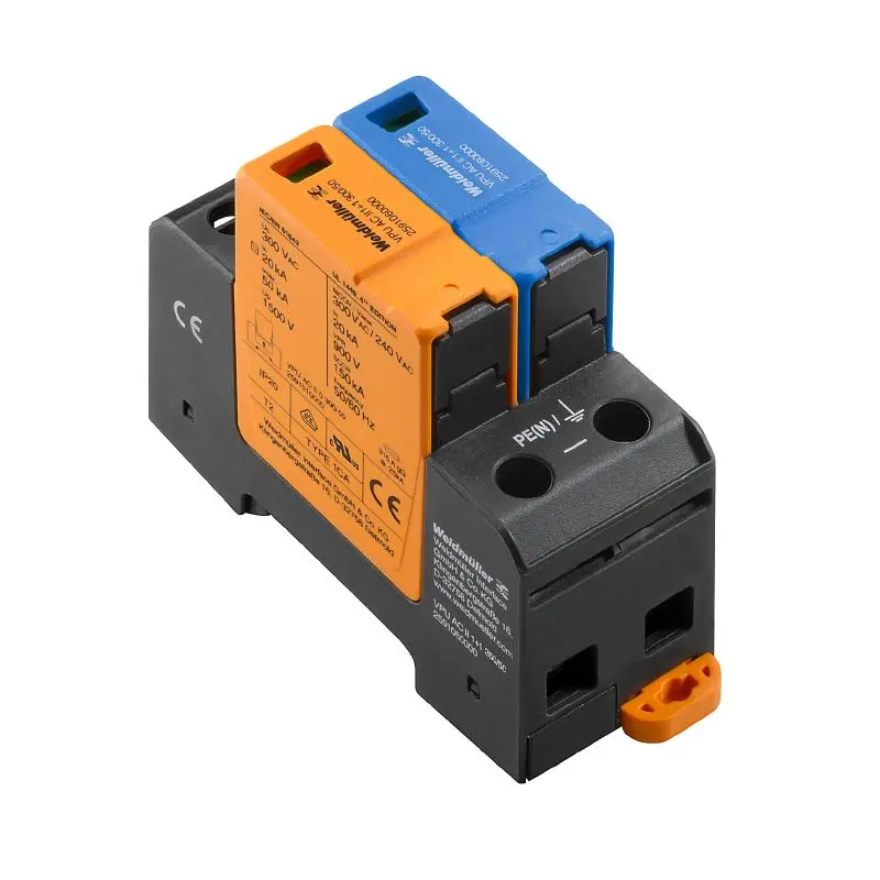 Produktfoto 1 von WEIDMÜLLER VPU AC II 1+1 300/50, Überspannungsschutzgeräte für Energiesysteme