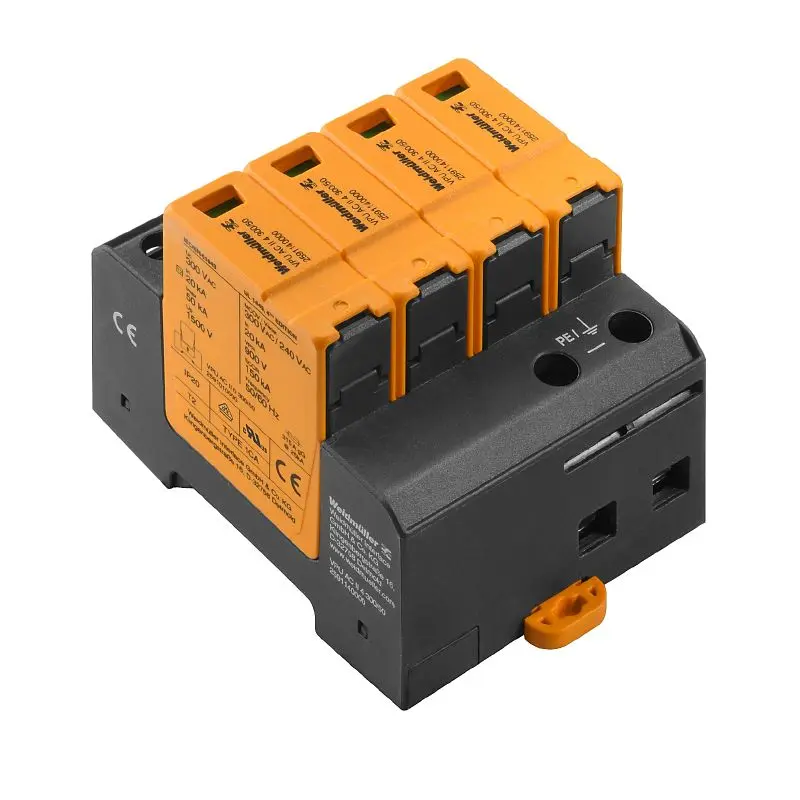Produktfoto 1 von WEIDMÜLLER VPU AC II 4 300/50, Überspannungsschutzgeräte für Energiesysteme