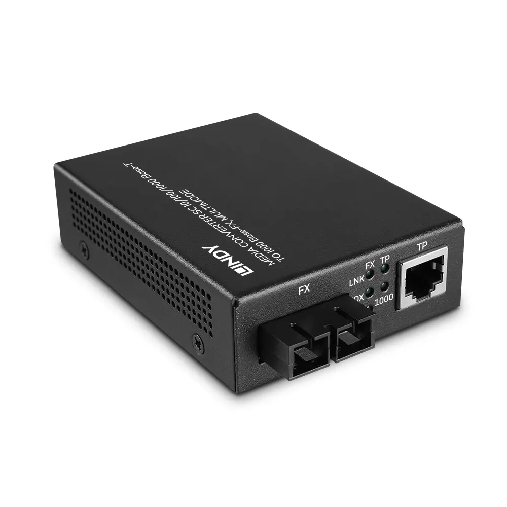 Produktfoto 1 von LINDY 25119, Media-Konverter SC 10/100/1000 Base-T an 1000 Base-FX, Multimode