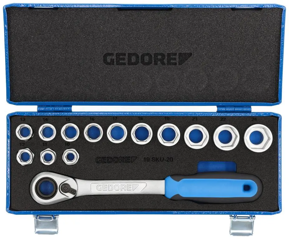Produktfoto 1 von Gedore 19 SKU-20 Steckschlüsselsatz metrisch 1/2" (12.5 mm) 14teilig 2521563