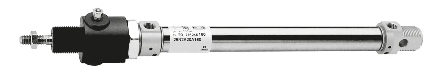 Produktfoto 1 von Camozzi 25N2A20RL250 Kompakter Magnetantrieb nach ISO6432, einstellbare Dämpfung