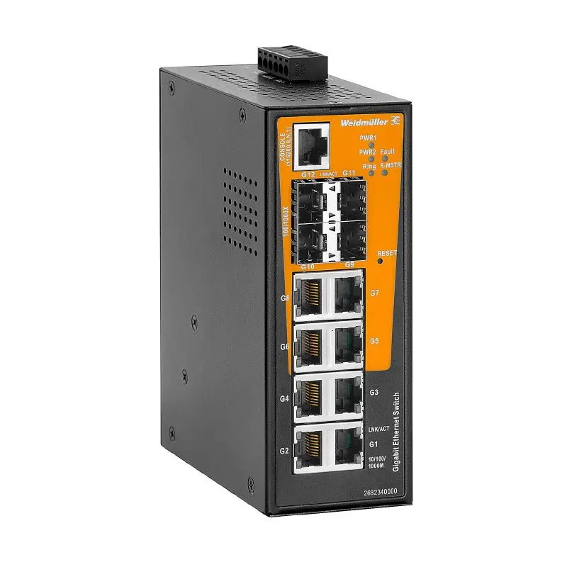 Produktfoto 1 von WEIDMÜLLER IE-SW-AL12M-8GT-4GESFP, Netzwerk Switch, P/n: 2682340000