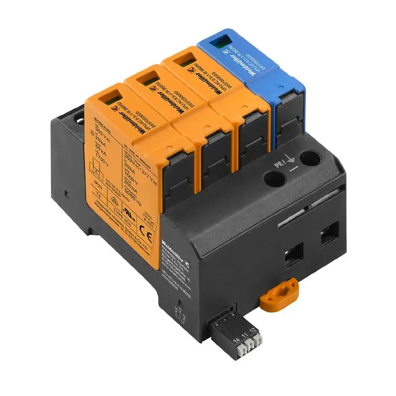 Produktfoto 1 von WEIDMÜLLER VPU AC II 3+1 R 350/50, Überspannungsschutzgeräte für Energiesysteme