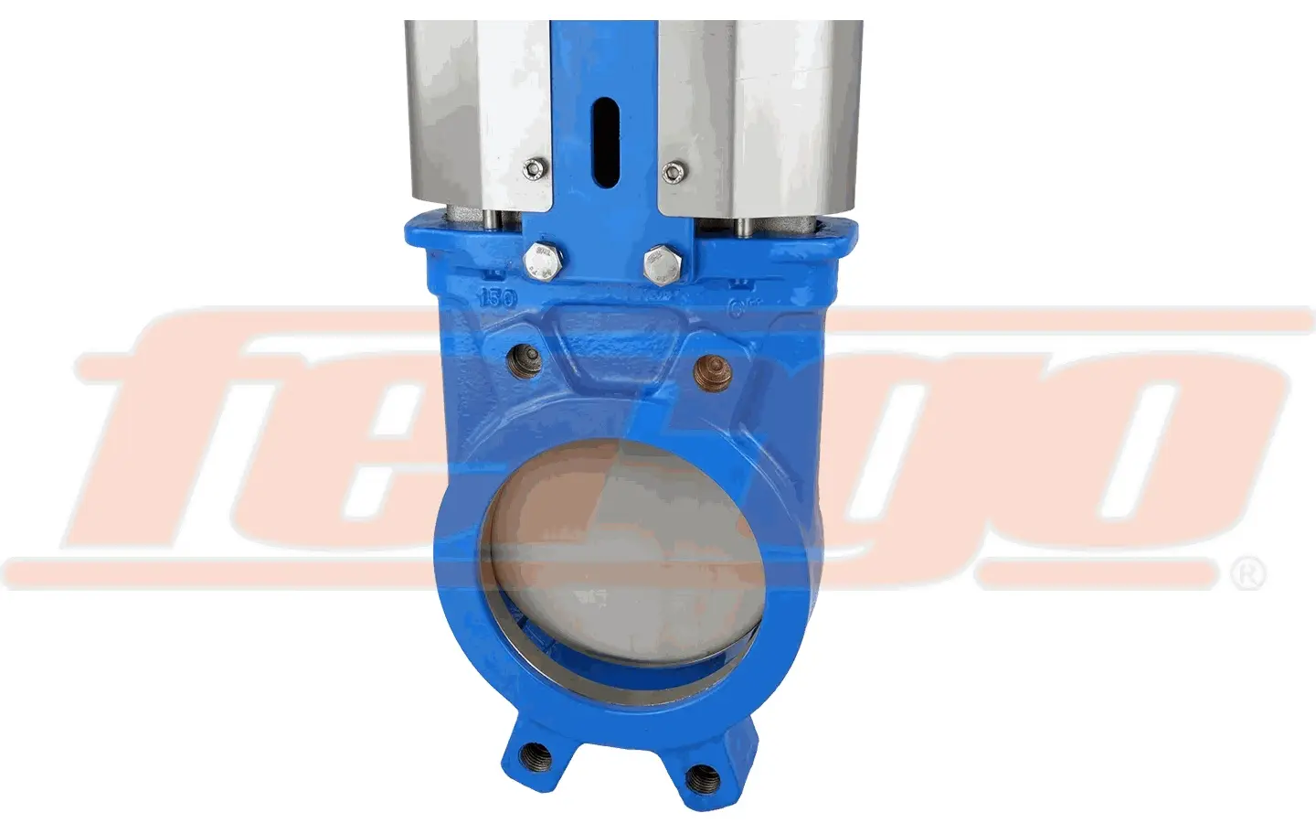 Produktfoto 1 von Fergo FM200 Stoffschieber DN 250 NBR Grauguss doppeltwirkend pneumatisch
