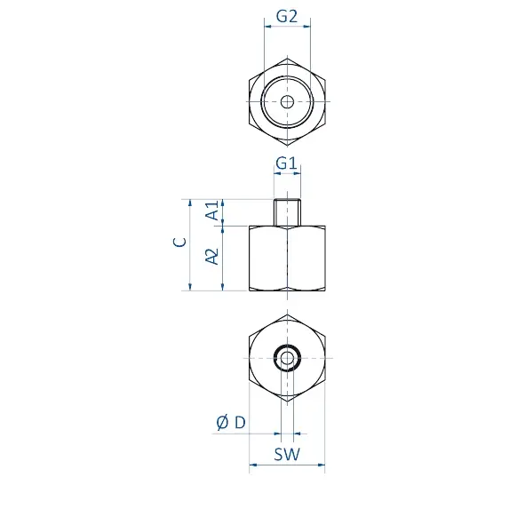 Produktfoto 1 von FIPA 270.604, Gewindeadapter AG/IG G1 1/2-AG auf G1-IG