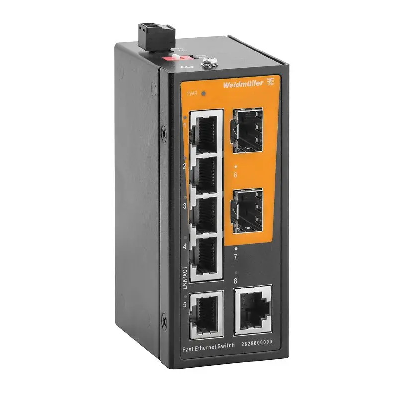 Produktfoto 1 von WEIDMÜLLER IE-SW-ELB-08-6TX-2FESFP, Netzwerk Switch, unmanaged, P/n: 2828600000