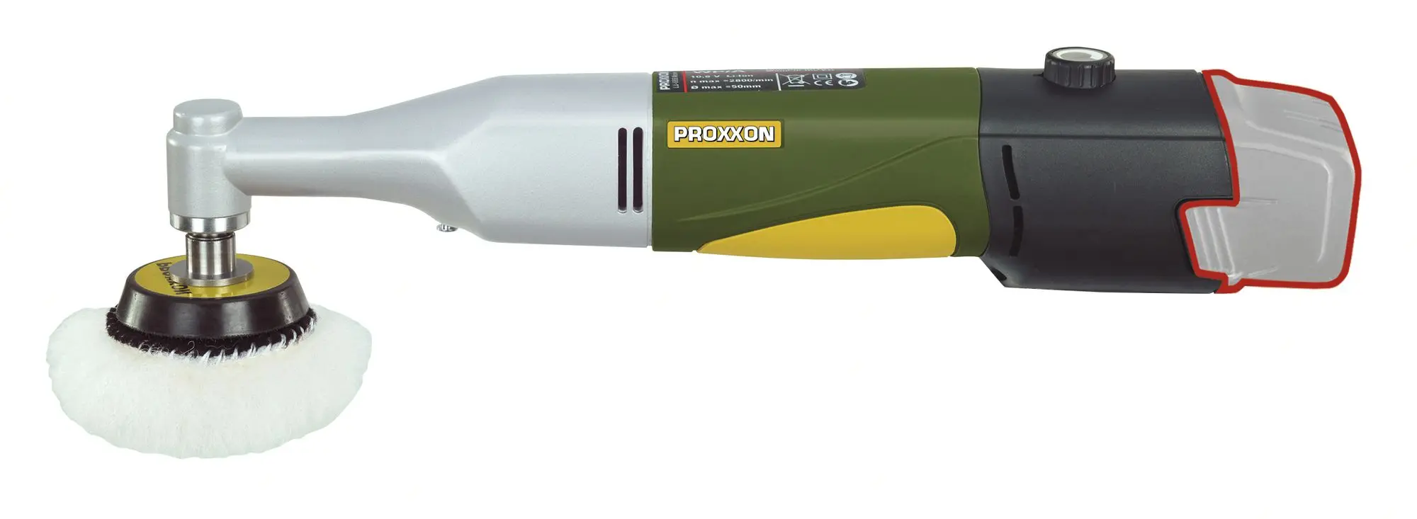 Produktfoto 1 von PROXXON 29822, Akku-Winkelpolierer WP/A, 10,8 V ohne Akku & Ladegerät im Karton