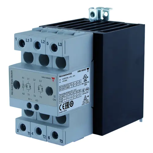 Produktfoto 1 von Carlo Gavazzi RGC2A60D40KGE, 2P -SSC-DC IN-ZC 600V 3X40A 1200VP-E-SRW IN