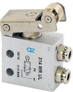 Produktfoto 1 von AZ Pneumatica 314 MR UL, Mikroventil 3/2 NO, ø4 mm, Rollenbetätigung