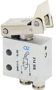 Produktfoto 1 von AZ Pneumatica 314 MS, Mikroventil 3/2 NO, ø4 mm, Rollenbetätigung, SKU: 08.038.4