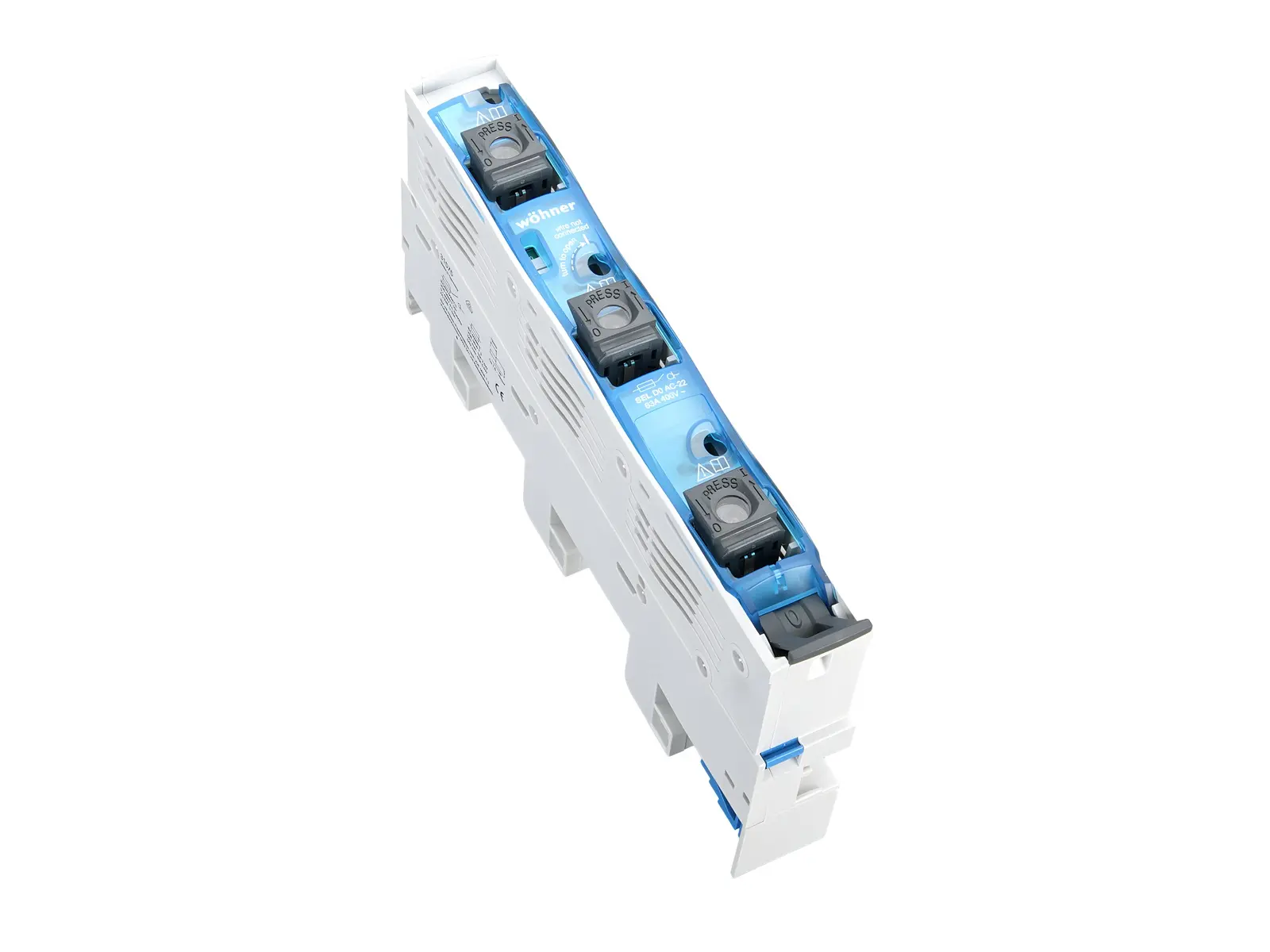 Produktfoto 1 von Wöhner 31575000B, D0-Lasttrennschalter mit Sicherungen, f. 3-pol. System
