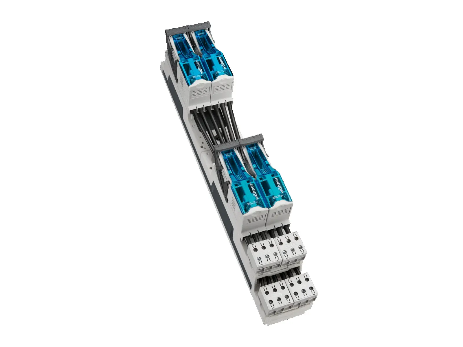 Produktfoto 1 von Wöhner 33778000A, Modul 4x NH-Sicherungslasttrennschalter, 3-polig