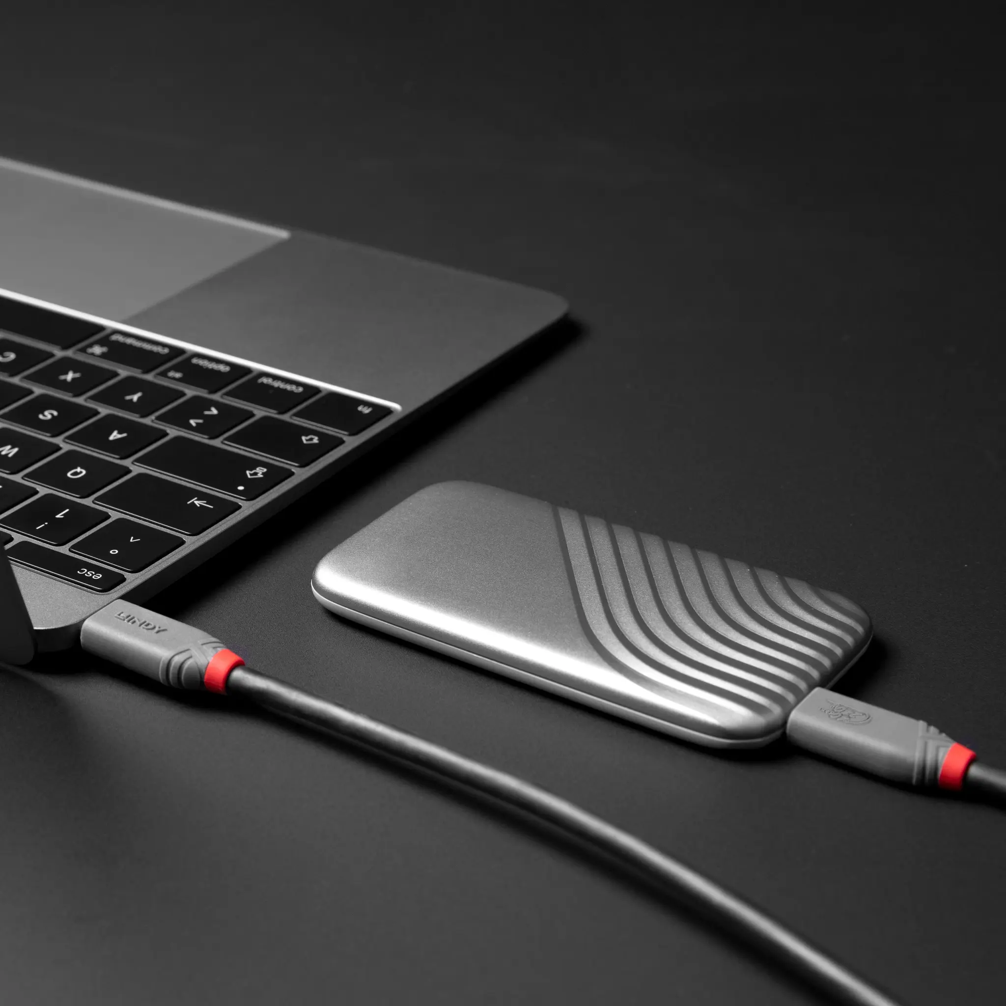 Produktfoto 1 von LINDY 36958, 2m USB4 240W Typ C Kabel, 40Gbit/s, Anthra Line