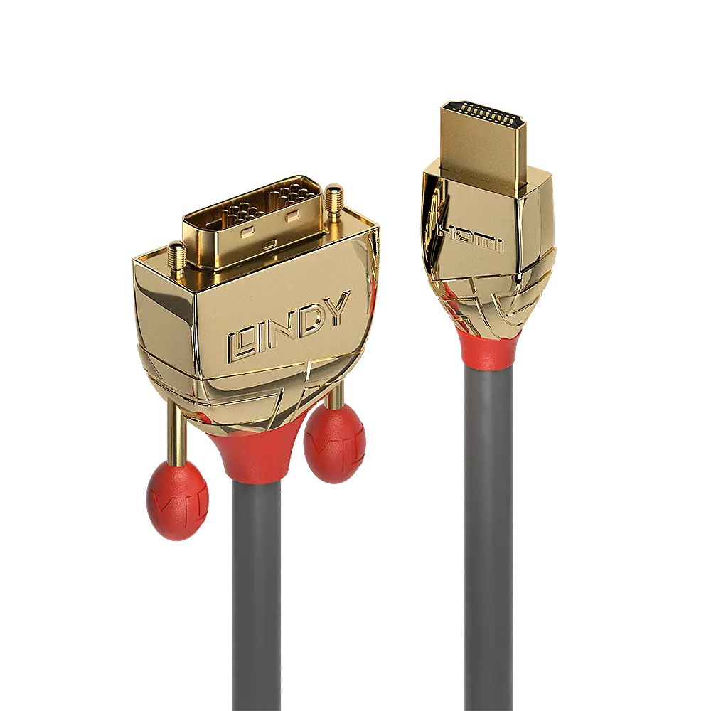 Produktfoto 1 von LINDY 36195, 2m HDMI an DVI Kabel, Gold Line