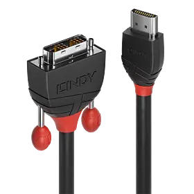 LINDY 36275, 10m HDMI an DVI Kabel, Black Line