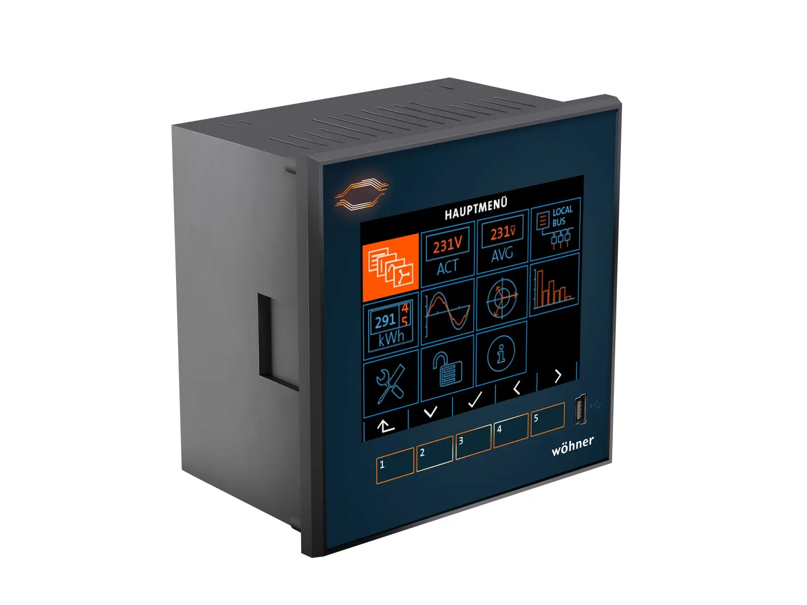 Produktfoto 1 von Wöhner 37010000A, Poweranalyser für Fronttafeleinbau