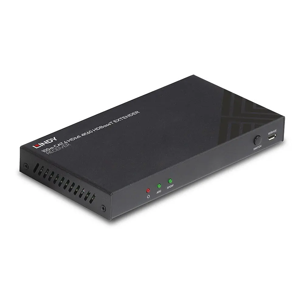 Produktfoto 1 von LINDY 38342, 100m Cat.6 HDBaseT Extender-Receiver, HDMI 4K60, Audio, IR & RS-232