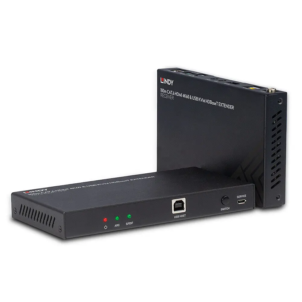 Produktfoto 1 von LINDY 38343, 100m HDBaseT KVM Extender, HDMI 4K60, Cat.6, IR & RS-232