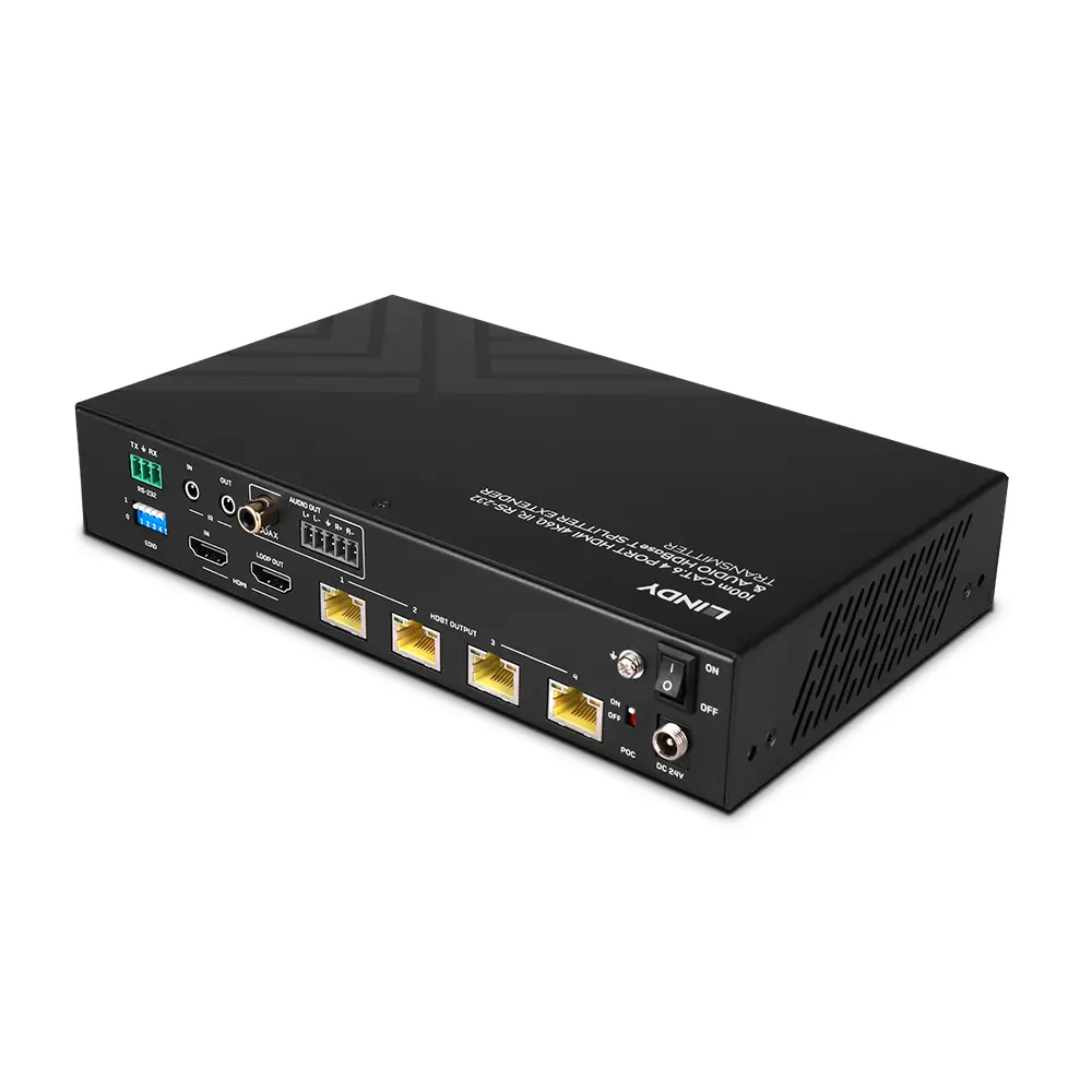 Produktfoto 1 von LINDY 38355, 100m Cat.6 4 Port HDMI 4K60 HDBaseT Splitter Extender