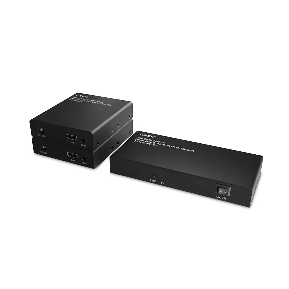 Produktfoto 1 von LINDY 38385, 70m Cat.6 2 Port HDMI 4K60 & IR Splitter Extender