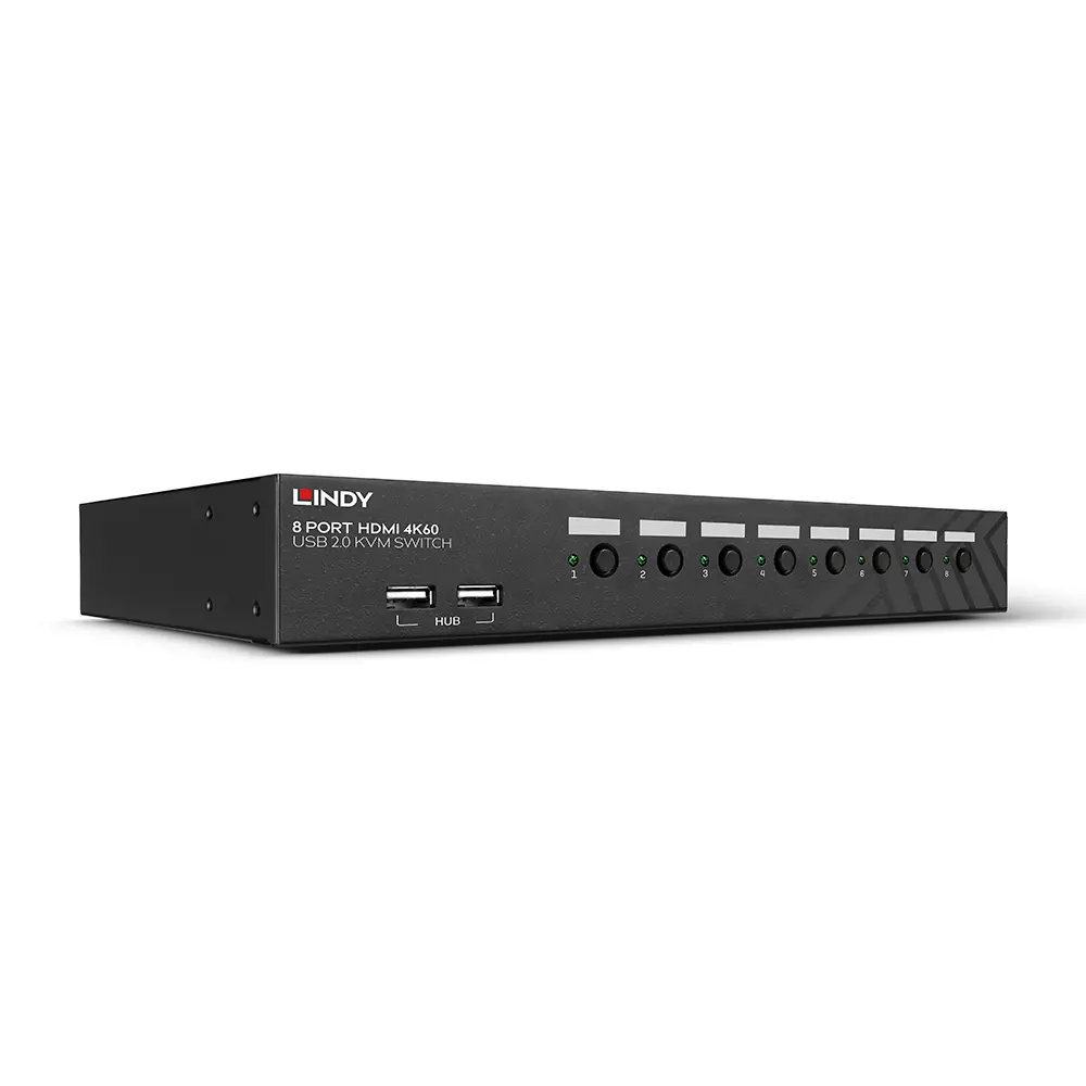 Produktfoto 1 von LINDY 39538, 8 Port HDMI 4K60, USB 2.0 & Audio KVM Switch
