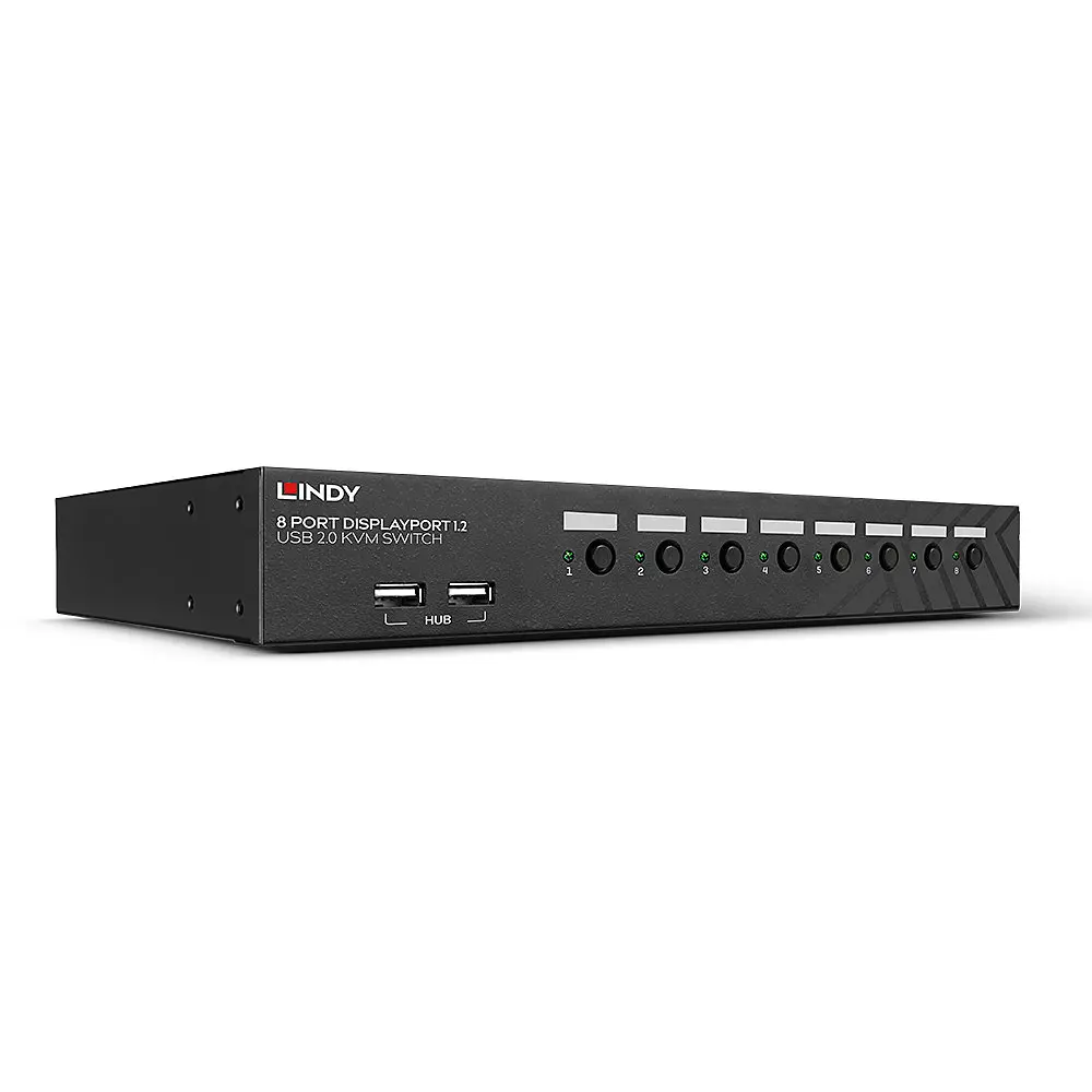 Produktfoto 1 von LINDY 39540, 8 Port DisplayPort 1.2 USB 2.0 KVM Switch