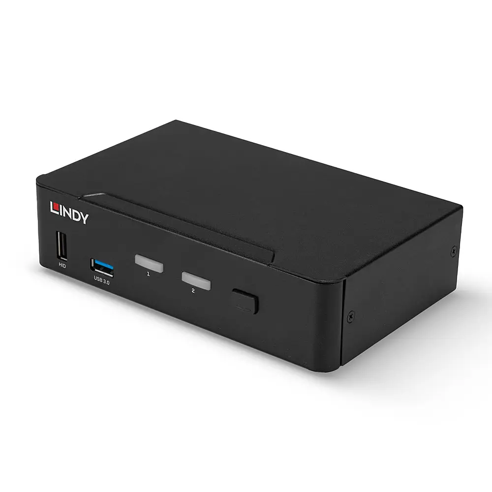 Produktfoto 1 von LINDY 39312, 2 Port KVM Switch, DisplayPort 1.4, USB 3.0 & Audio