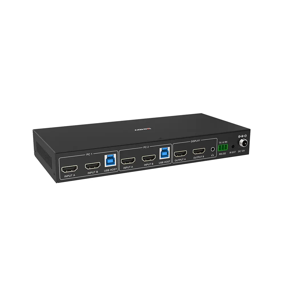 Produktfoto 1 von LINDY 39314, 2 Port Dual Head HDMI® 4K60, USB 3.0 KVM Switch