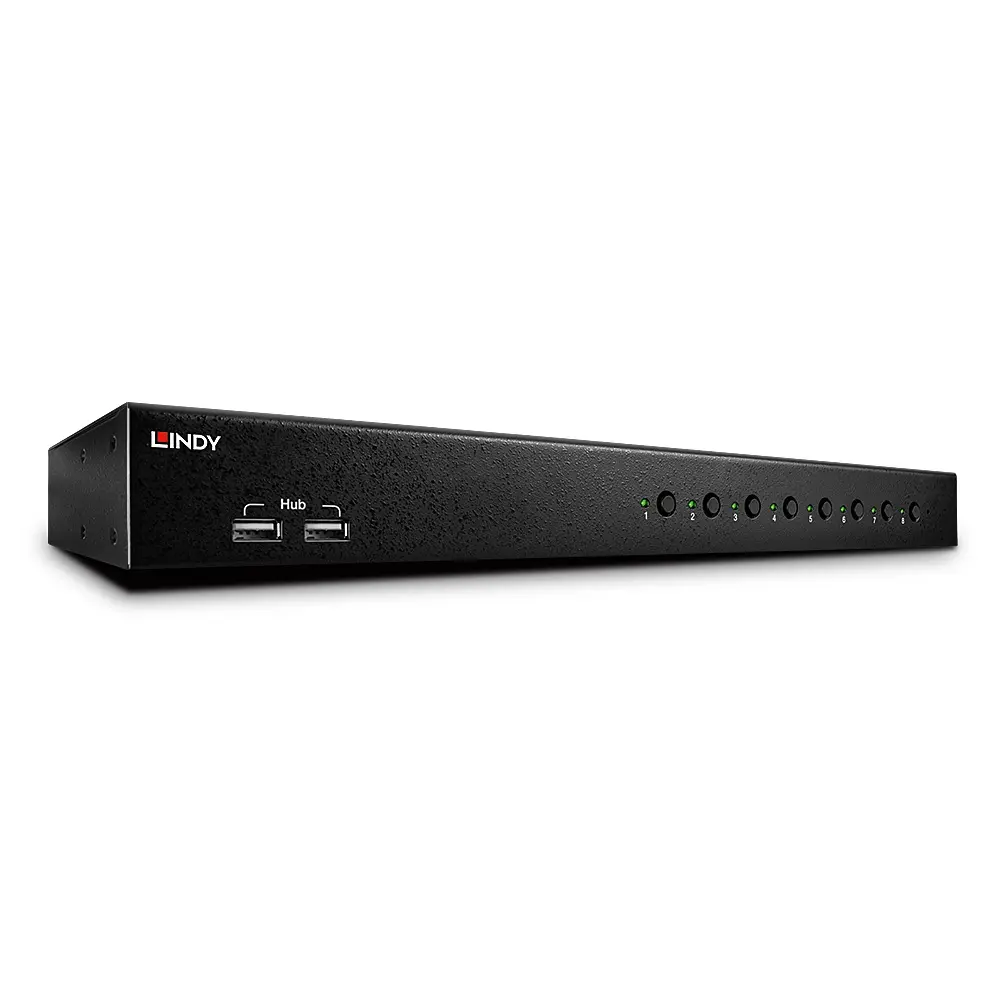Produktfoto 1 von LINDY 39317, 8 Port DVI-I Single Link, USB 2.0 & Audio KVM Switch