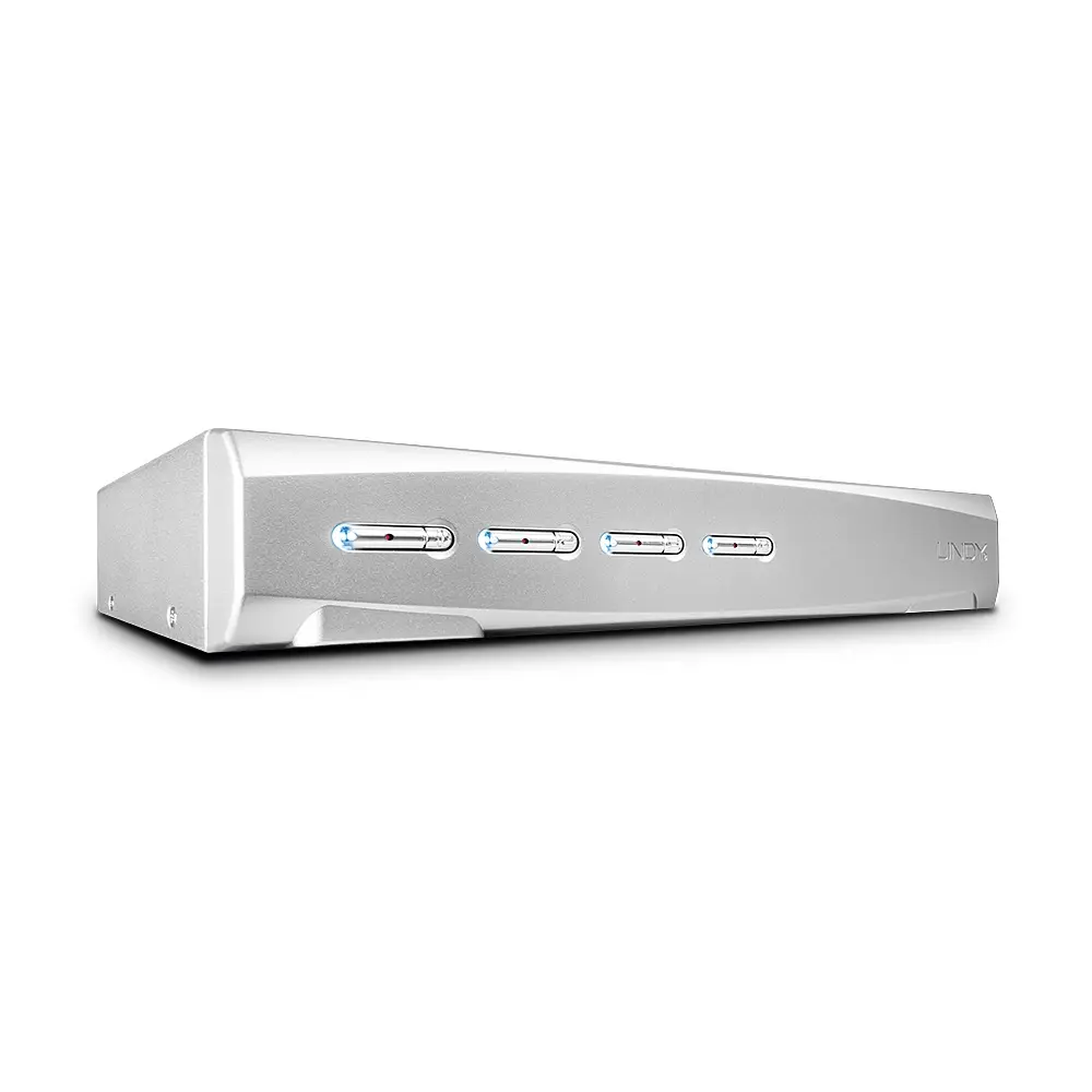 LINDY 39305, 4 Port KVM Switch DisplayPort 1.2, USB 2.0 & Audio