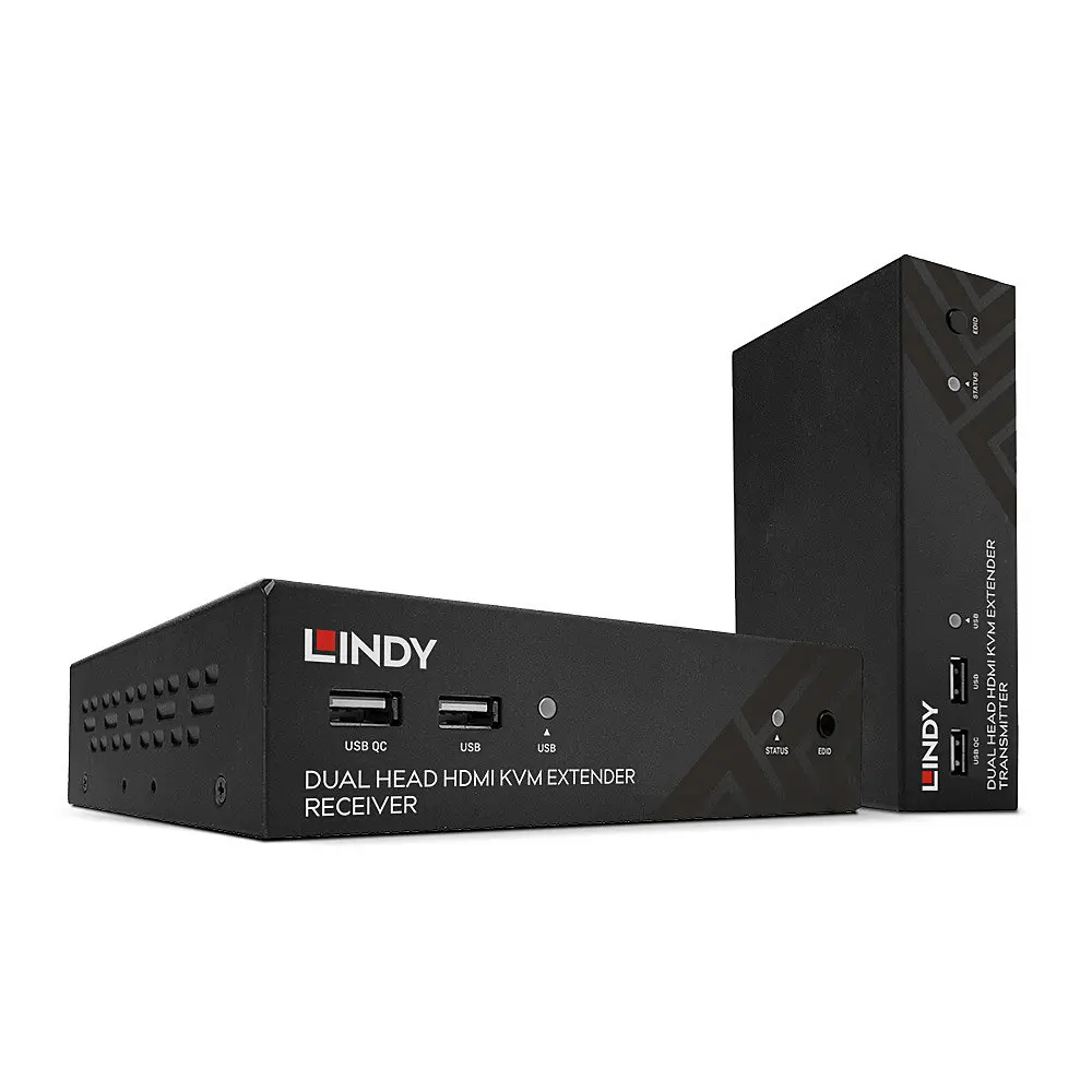 Produktfoto 1 von LINDY 39374, 100m Cat.6 Dual Head HDMI, USB, IR & RS232 HDBaseT KVM Extender