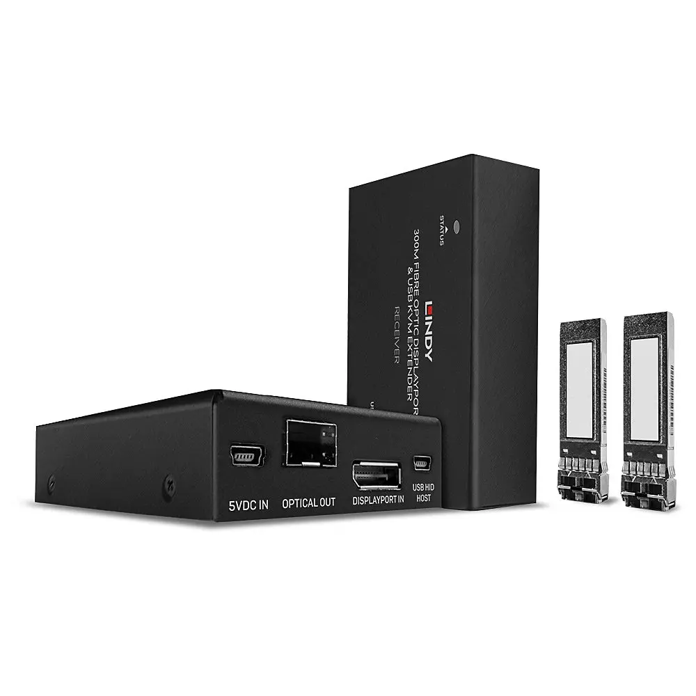 Produktfoto 1 von LINDY 39376, 300m Fibre Optic DisplayPort 1.2 & USB KVM Extender