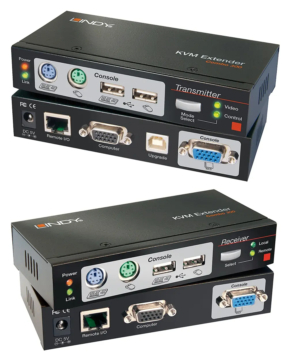 Produktfoto 1 von LINDY 39378, Cat.5 KVM Extender Combo 300, PS/2, USB & VGA