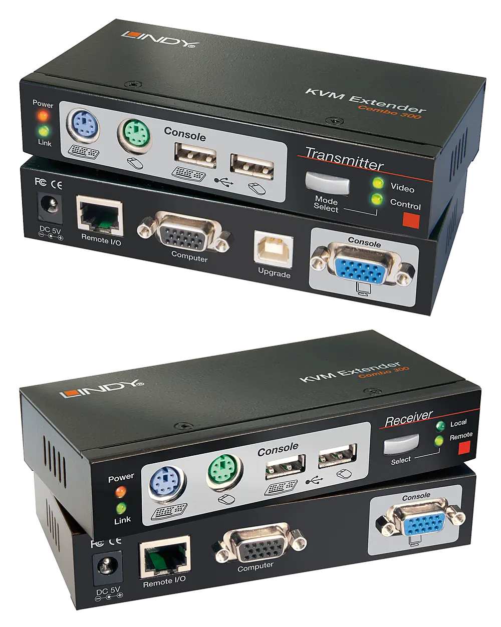 Produktfoto 1 von LINDY 39378, Cat.5 KVM Extender Combo 300, PS/2, USB & VGA